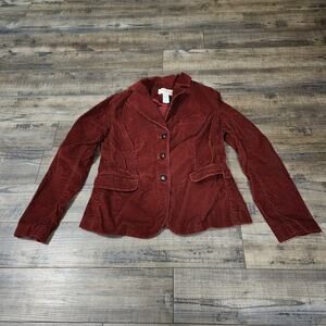 London Jean corduroy jacket women's size 8 burgundy 2225